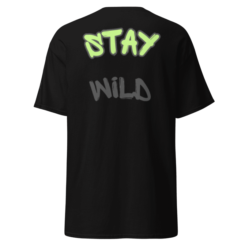 Camiseta clásica estampada 'STAY WILD' - Negra