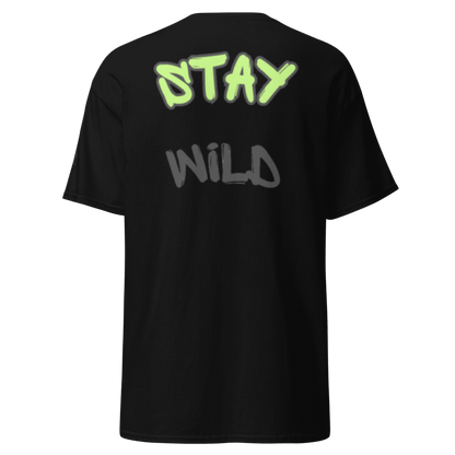 Camiseta clásica estampada 'STAY WILD' - Negra